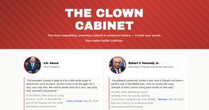 screenshot of the clown cabinet site